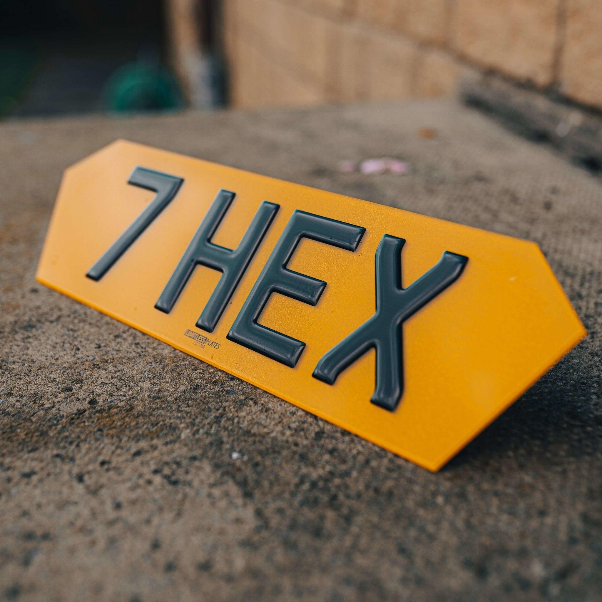 Hex Style Number Plates - Limitless Plates: 3D + 4D Number Plate Specialists